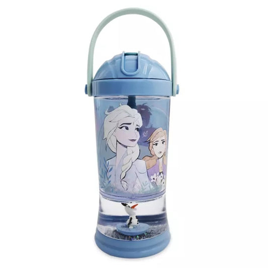 Disney Parks Frozen Water Globe Kid's Drink Tumbler with Straw