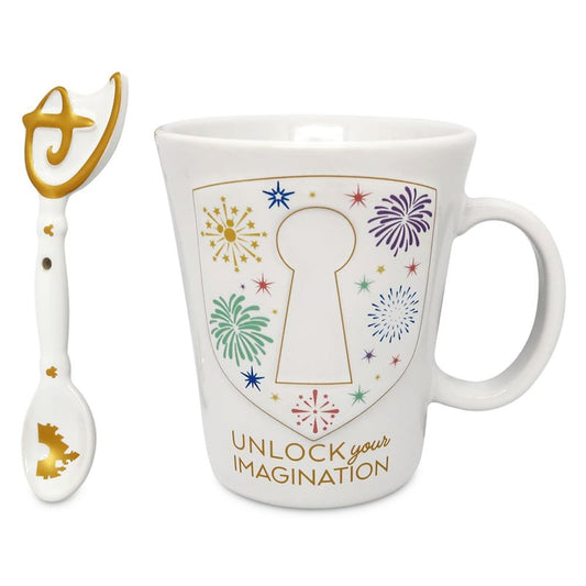 Disney Parks Ceramic Imagination Key Mickey Mug and Spoon Set