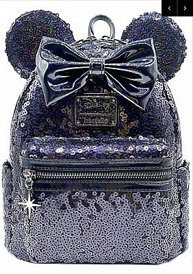 Disney Celestial Black Sequins Loungefly Mini Backpack