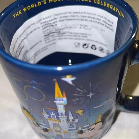 Disney 50th Anniversary Blue Holographic Mickey and Friends Mug