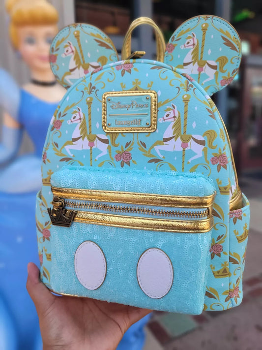 Disney 50th Anniversary Prince Charming Carrousel Loungefly Backpack